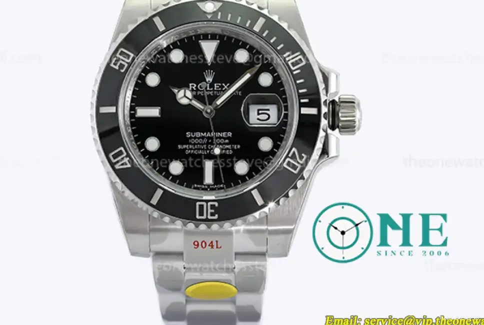 Submariner - 904L V11 SS SS SA3135 Noob 116610LN Black Rolex 0504